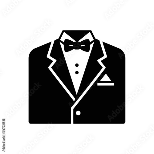 A minimalist tuxedo or suit icon