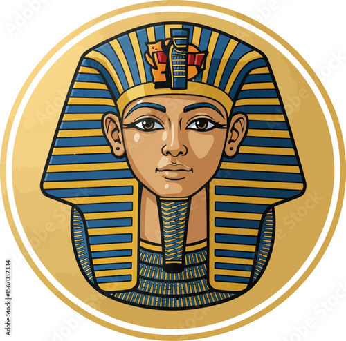 Ancient egyptian pharaoh mascot logo icon for travel series vector illustration