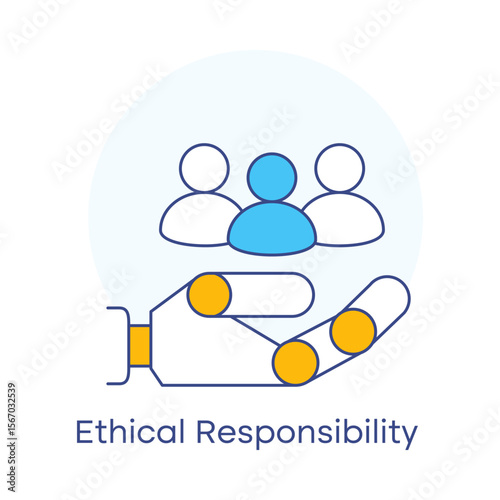 AI Systems and Ethical Obligations Icon with editable stroke