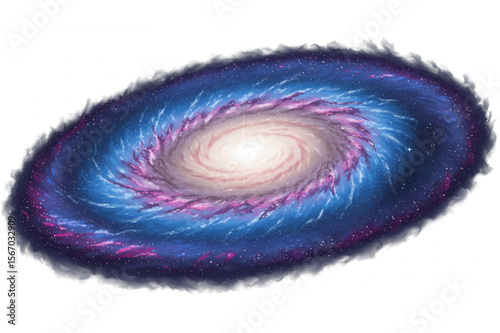 A captivating galaxy graphic with swirling stars and cosmic dust, ideal for space-themed designs and astronomical projects requiring a nebula element.