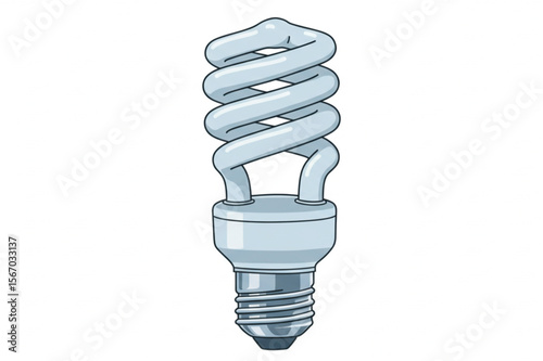 A compact fluorescent light bulb with a stylized design, perfect for energy saving logos and illuminating electrical concept designs.
