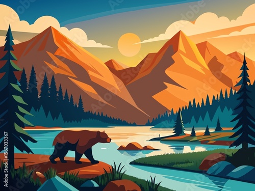 sunset in the mountains