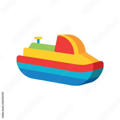 Full Color Pedal Boat Vector Illustration