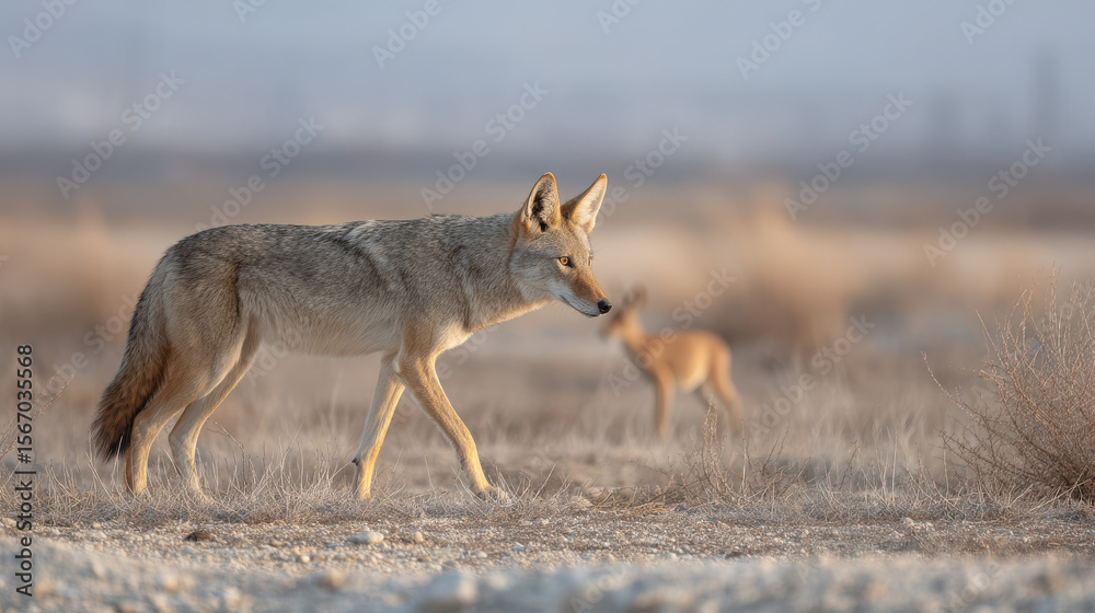 Fototapeta premium A serene scene depicting the delicate balance between predator and prey in nature. 