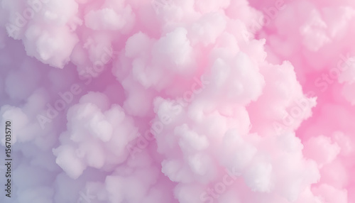 Soft Pastel Fluffy Clouds: A Vibrant Dreamy Cotton Candy Wallpaper with Whimsical Sweetness