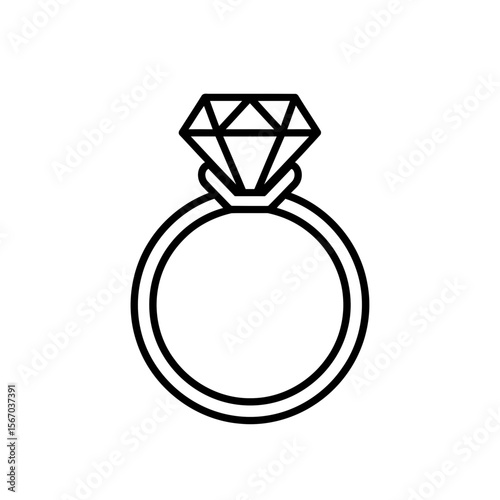 An engagement ring with a large diamond icon