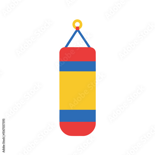 Punching Bag Equipment Vector Artwork in Color
