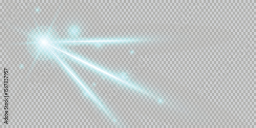 Glowing blue neon lines on transparent background. Futuristic light effect, electric energy wave, abstract glowing design. Ideal for tech, sci-fi, and digital backgrounds