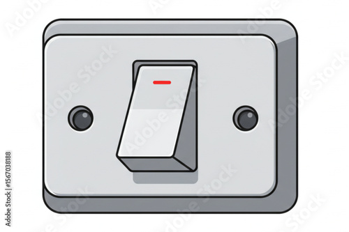 Switch plate element showcasing an on/off rocker switch, perfect for home automation designs or electrical safety graphic elements.