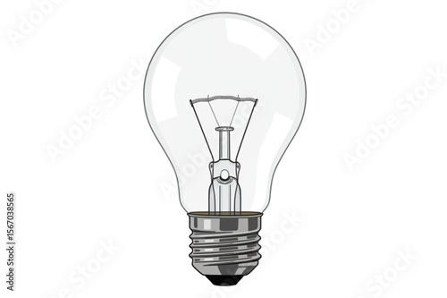 Classic incandescent light bulb design offers timeless appeal and versatile use in graphic applications, especially for symbols and icons.