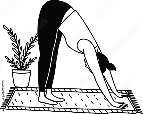 silhouette of a woman with broom