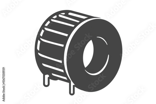 An elegant depiction of an inductor component suitable for electronics schematics or electrical engineering diagrams and design projects.
