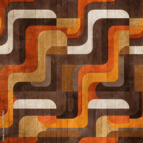 Retro Geometric Pattern in Warm Tones