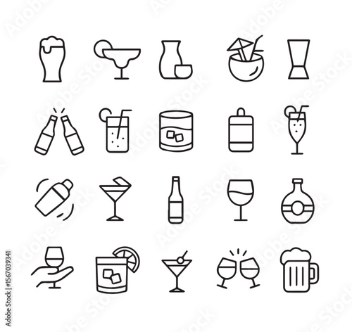 Ultimate Bar & Beverage Icon Pack: Vector Icons for Beer, Wine & Cocktails