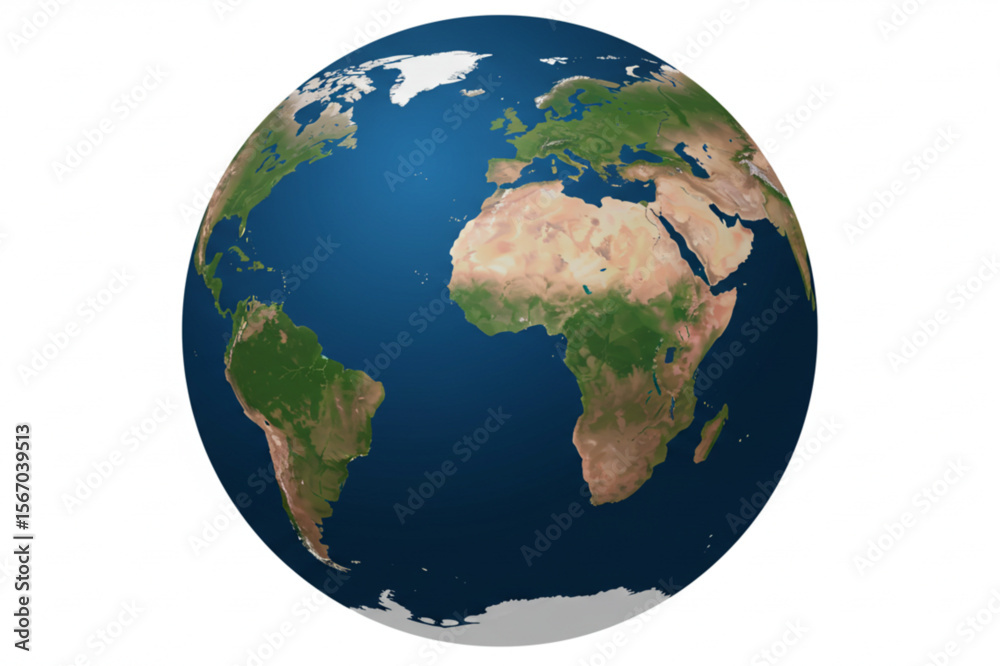 Fototapeta premium An earth globe graphic showcasing continents and oceans, ideal for geographic, environmental, and educational designs or travel-related graphics.