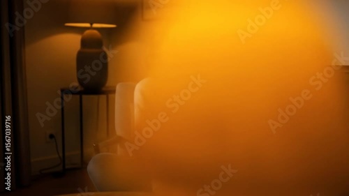 Warm Glow: Abstract Fireplace Video with Blurred Foreground