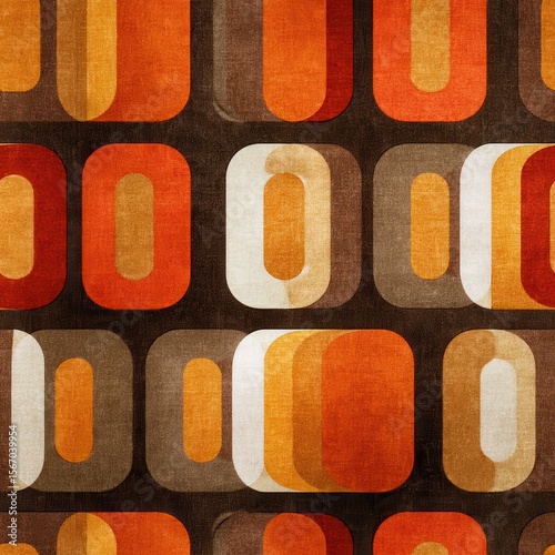 Retro Geometric Pattern in Warm Tones