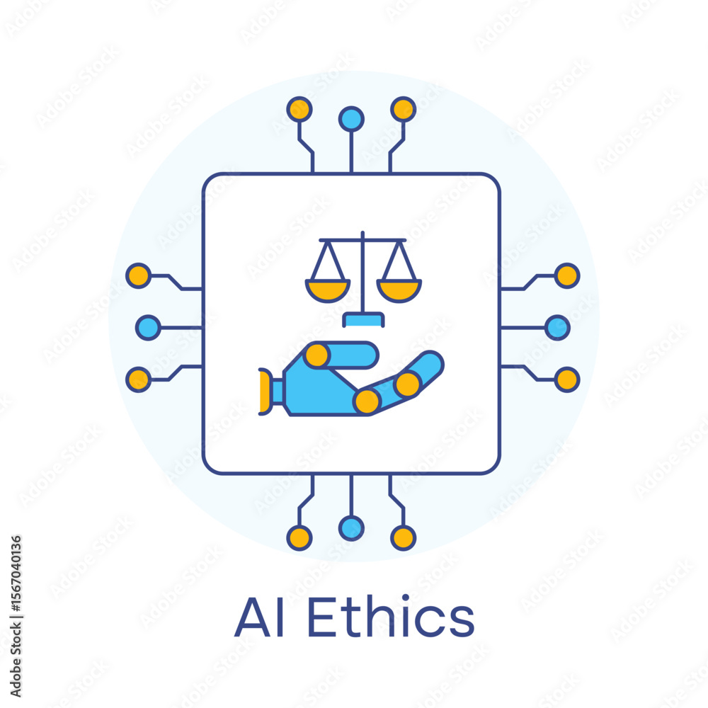 Obraz premium Ethical AI Development and Use Icon with editable stroke