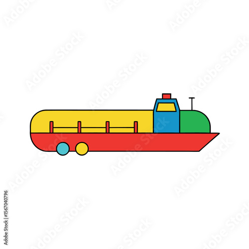 Massive Super Tanker Vector Color Graphic