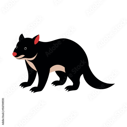 Color Tasmanian Devil Vector with Background