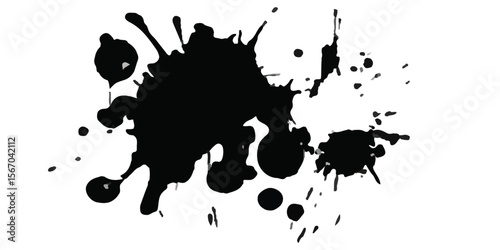 ink blots and splats. detailed ink splats Hyperrealistic Highly Detailed Isolated On Transparent Background	