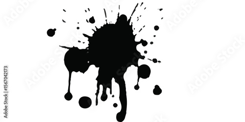 Abstract Black and White Ink Splats Creating a Grunge Effect. Transparent PNG available detailed ink splats Hyperrealistic Highly Detailed Isolated On Transparent Background	