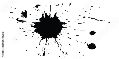 Abstract Black and White Ink Splats Creating a Grunge Effect. Transparent PNG available detailed ink splats Hyperrealistic Highly Detailed Isolated On Transparent Background	