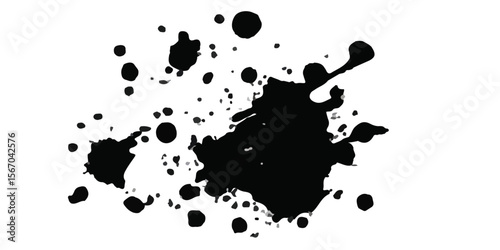Abstract Black and White Ink Splats Creating a Grunge Effect. Transparent PNG available detailed ink splats Hyperrealistic Highly Detailed Isolated On Transparent Background	
