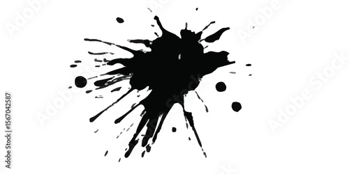 Abstract Black and White Ink Splats Creating a Grunge Effect. Transparent PNG available detailed ink splats Hyperrealistic Highly Detailed Isolated On Transparent Background	
