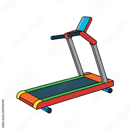 Treadmill Fitness Equipment Color Vector Image