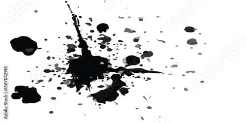 ink blots and splats. detailed ink splats Hyperrealistic Highly Detailed Isolated On Transparent Background	