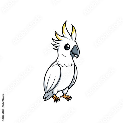 White Cockatoo Color Vector Isolated Artwork