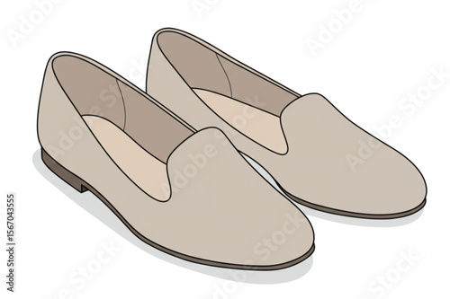 Elegant flats graphic features women's fashion moccasins shoes, perfect for clothing design projects, logo elements, or fashion apparel designs.