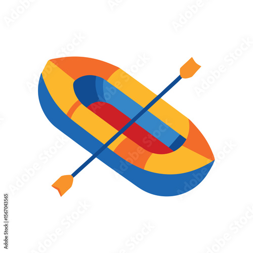 Colorful Raft Vector for Water Activity Theme