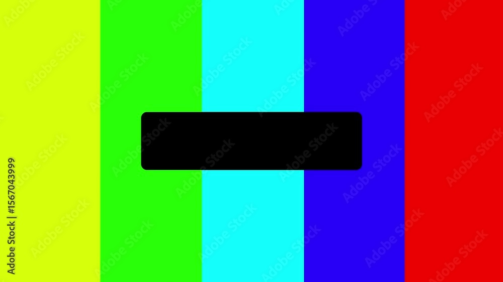 Technology background with television test pattern and no signal message displayed.