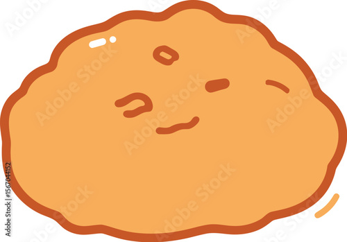 Simple chicken nugget doodle vector clip art illustration