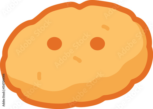 Simple chicken nugget doodle vector clip art illustration