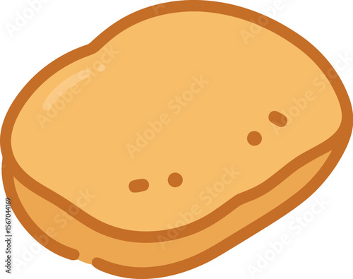 Simple chicken nugget doodle vector clip art illustration