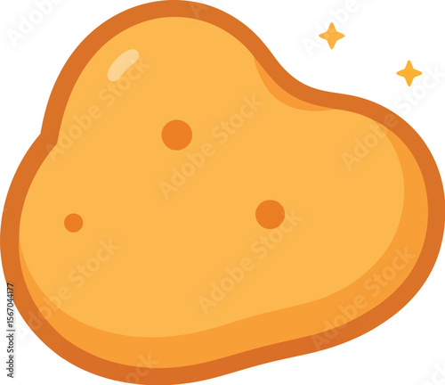 Simple chicken nugget doodle vector clip art illustration