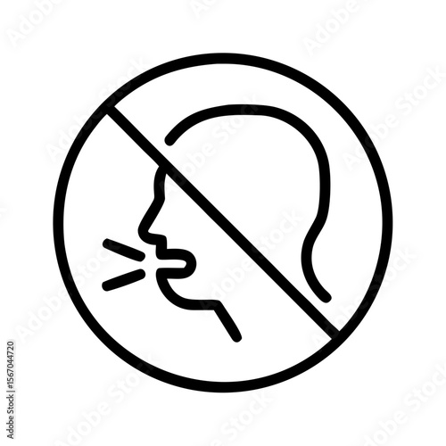 No spitting sign with silhouette of person in a circle  