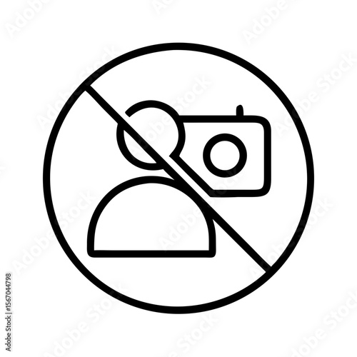 No selfies allowed sign in minimalistic black and white design  