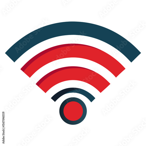  wi fi signal icon with strong bars white background