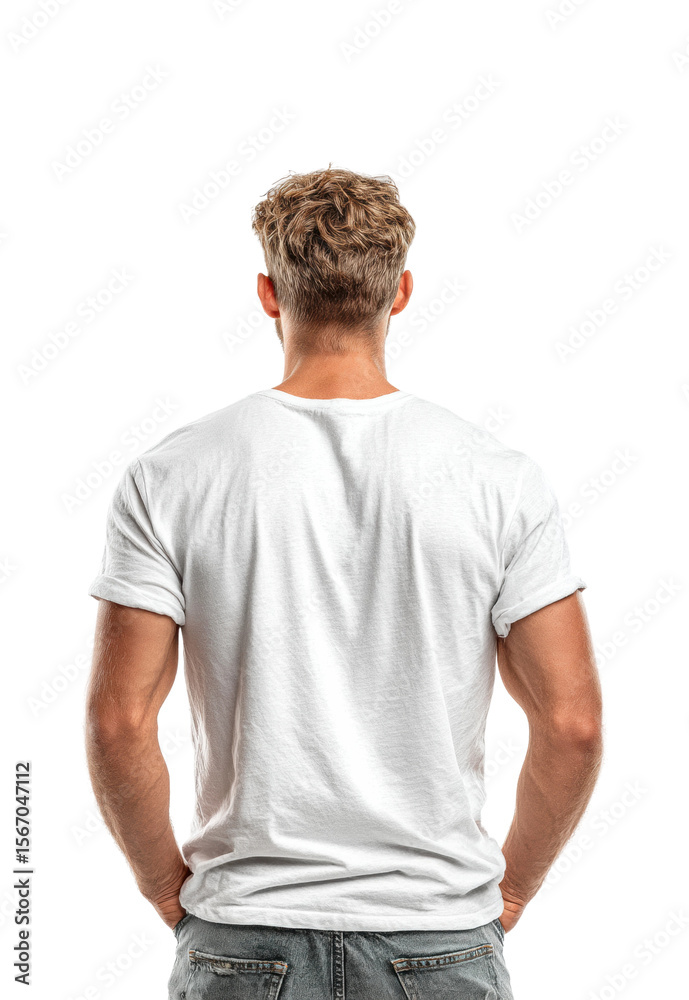 Casual male portrait bright back view confidence isolated on transparent background Casual male portrait bright back view confidence isolated on transparent background
