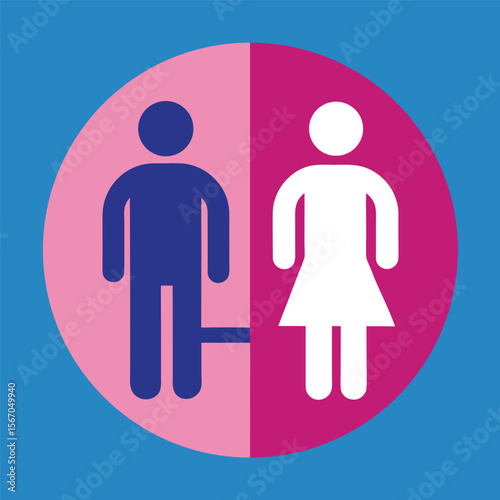 Blue toilet icons for gender access