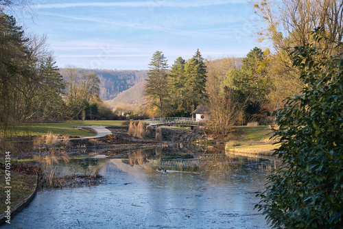 at the park of a german spa town Bad Pyrmont in late winter