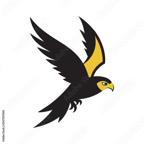 Hunting Falcon Diving With Claws