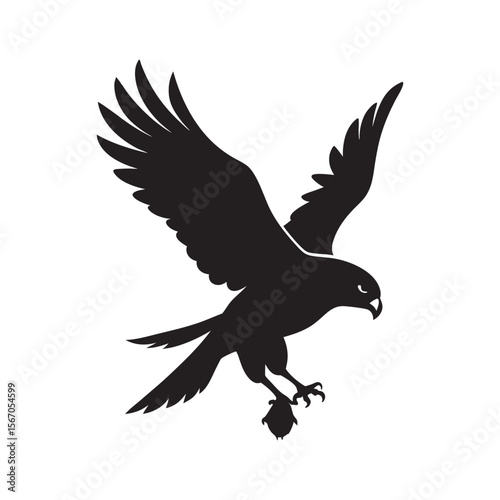 Falcon Catching Prey Mid Flight