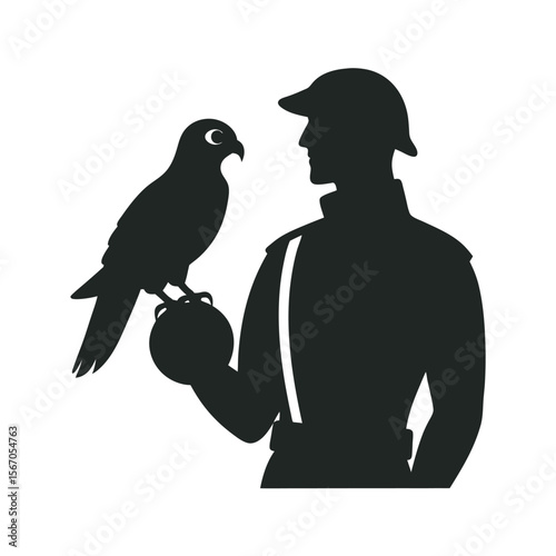Falcon Perched On Handler’s Glove