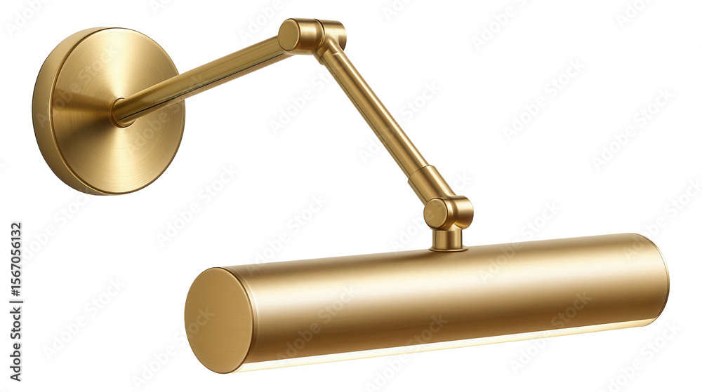 Fototapeta premium Halogen picture light with an extendable arm, designed to illuminate framed art in a home gallery.