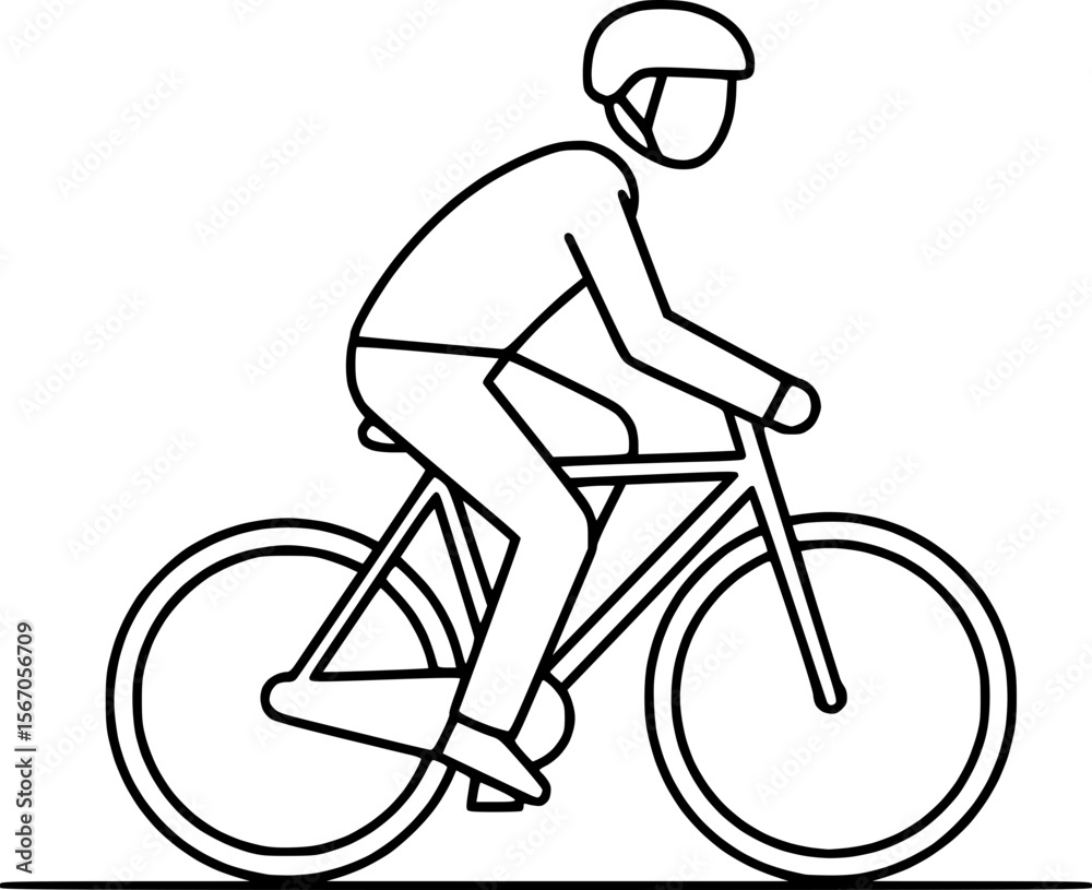 Obraz premium Person Cycling Outline Icon